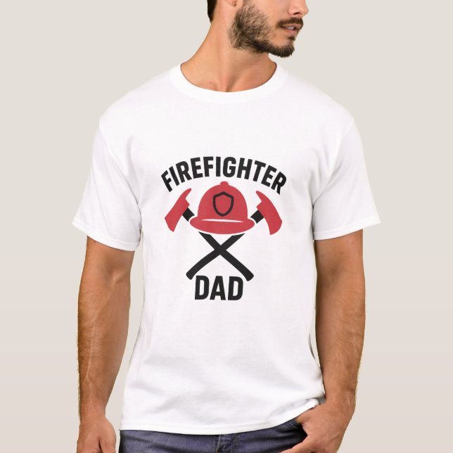 Camiseta Firefighter Dad Bold Fire Rescue Gift  (Anverso)