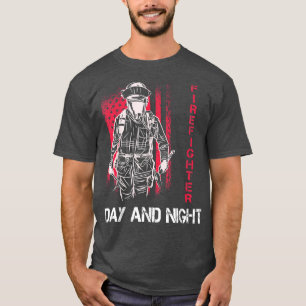 Camiseta Firefighter day and night fireman equipment fire b