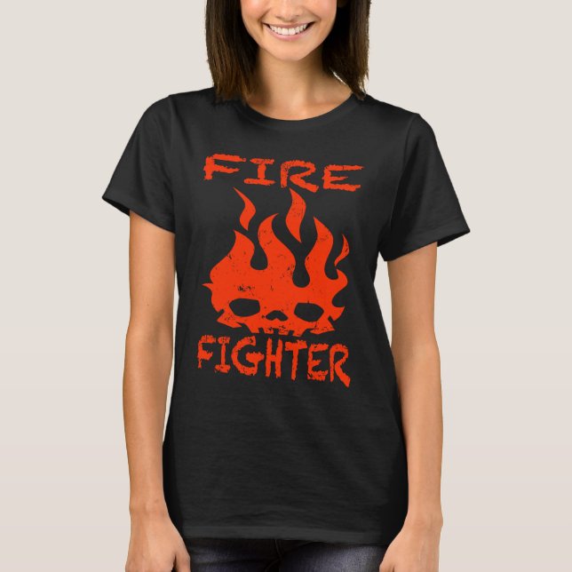 Camiseta Firefighter Fire Face  Fire Flames Fire Fighter Fi (Anverso)