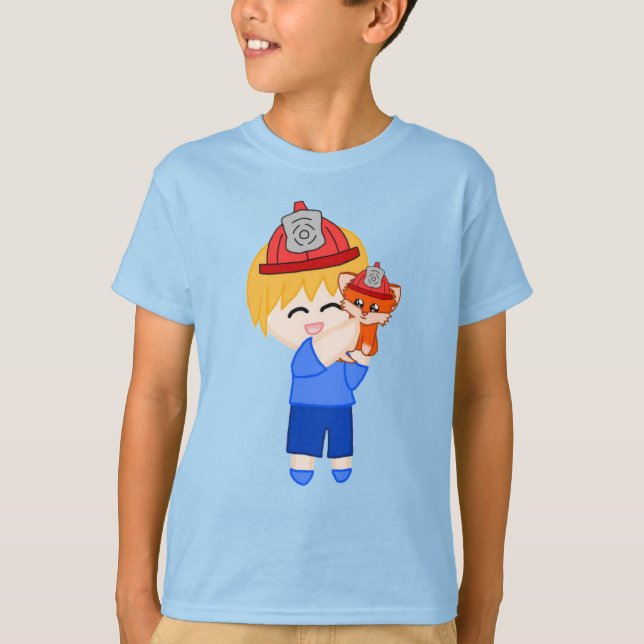 Camiseta Firefighter Fox Art From The Book T-Shirt (Anverso)