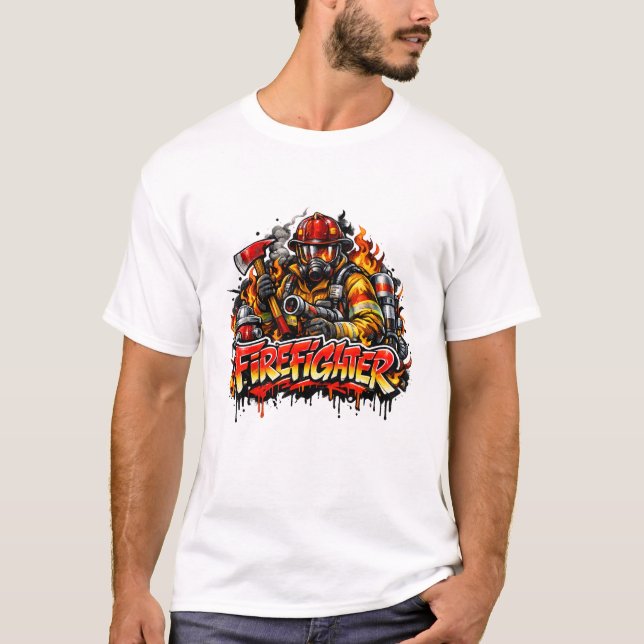 Camiseta Firefighter Graffiti Street Art Design (Anverso)