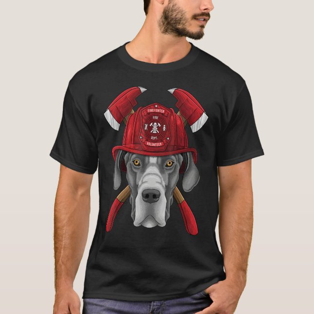 Camiseta Firefighter Great Dane Fireman Boys Kids Fire Resc (Anverso)