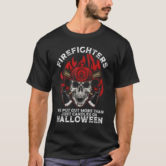 Camiseta Firefighter Halloween Fireman Halloween Party Fire (Anverso)
