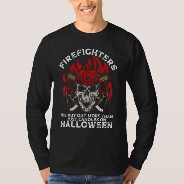 Camiseta Firefighter Halloween Fireman Halloween Party Fire (Anverso)