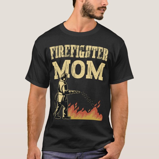 Camiseta Firefighter Mom Mother Support the Thin   T-Shirt (Anverso)