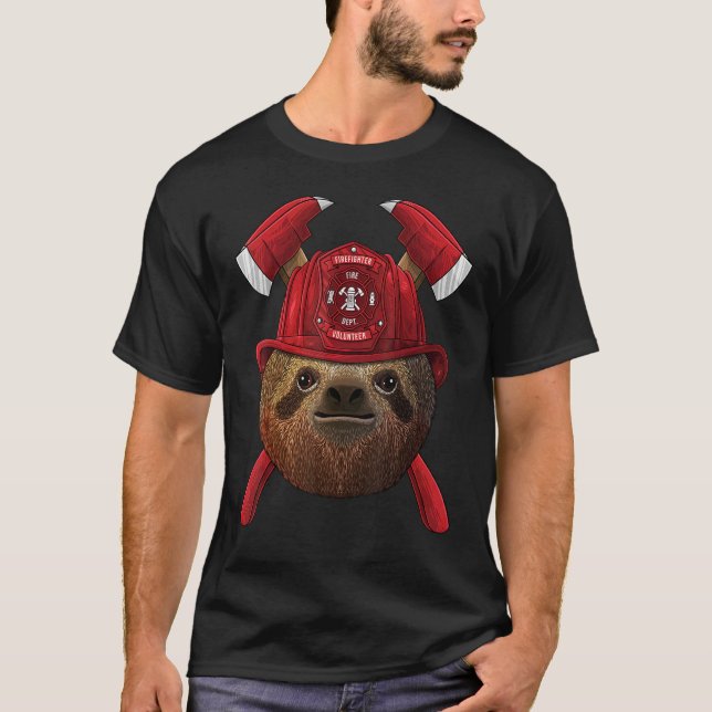 Camiseta Firefighter Sloth Fireman Boys Kids Fire Rescue La (Anverso)