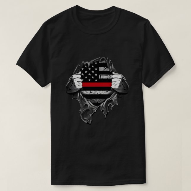 Camiseta Firefighter Support Patriotic Distressed USA Shirt (Diseño del anverso)