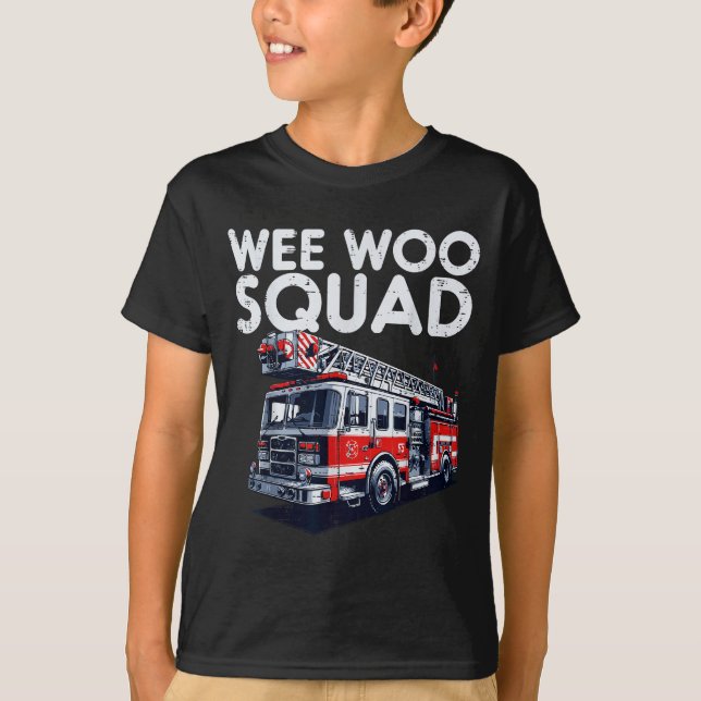 Camiseta Firefighter Truck Wee Woo Squad Fireman Men Boys K (Anverso)