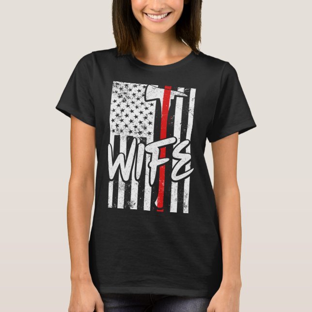 Camiseta Firefighter Wife Fireman s Wife women s thin red l (Anverso)
