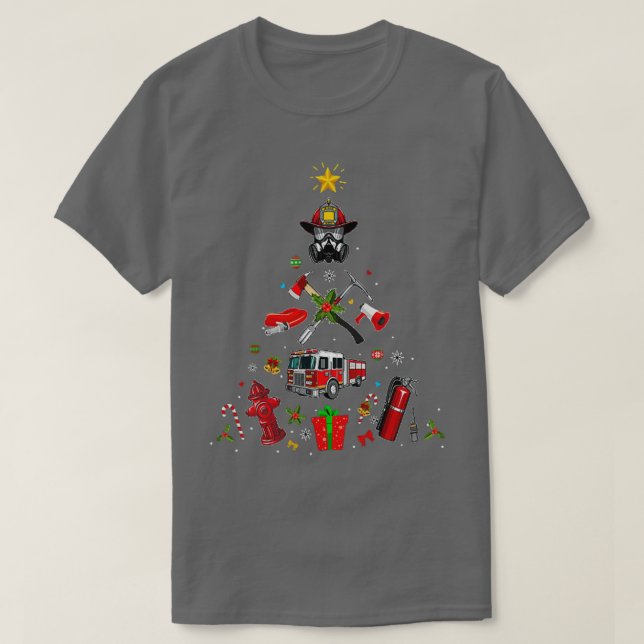 Camiseta Firefiridor de Navidad Ornamento Árbol Navidad Nav (Diseño del anverso)