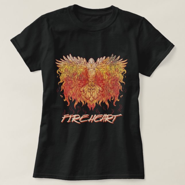 Camiseta Fireheart Phoenix Bird Fire Love Mythical Magic Fa (Diseño del anverso)
