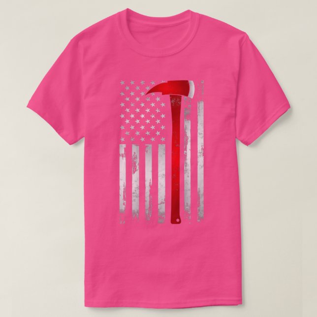 Camiseta Fireman Thin Red Line American Flag Ax regalo para (Diseño del anverso)