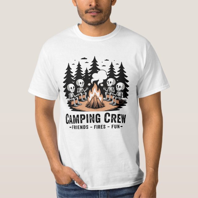 Camiseta Fires Friends Fun Camping Crew Funny Camping  (Anverso)