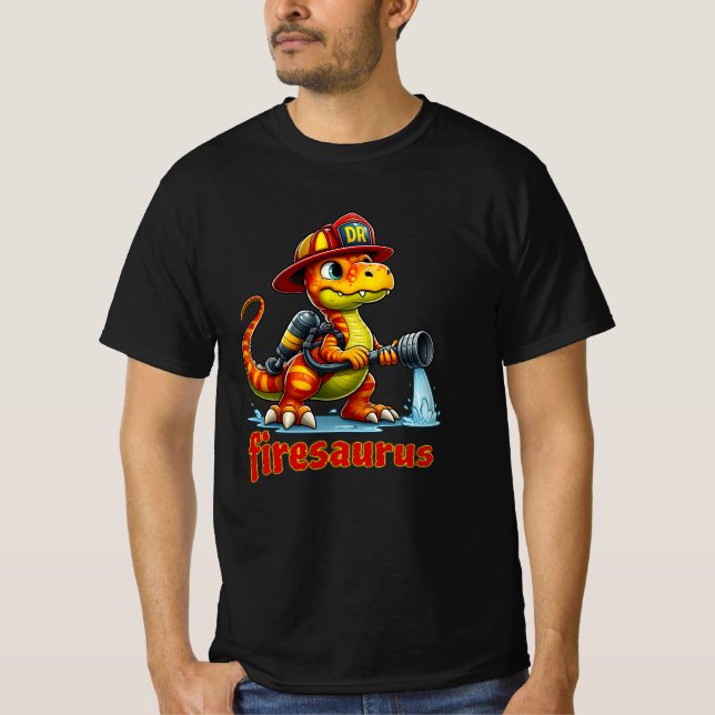 Camiseta Firesauro: enfermedad Personalizado de bomberos de (Anverso)