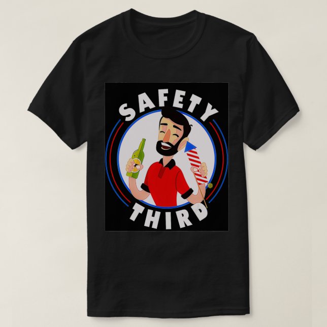 Camiseta Fireworks Director 4th July Safety Third  (Diseño del anverso)