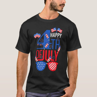 Camiseta Fireworks Happy 4th Of July US Flag American 4th O