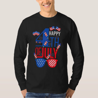 Camiseta Fireworks Happy 4th Of July US Flag American 4th O