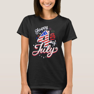 Camiseta Fireworks Happy 4th Of July US Flag American 4th O