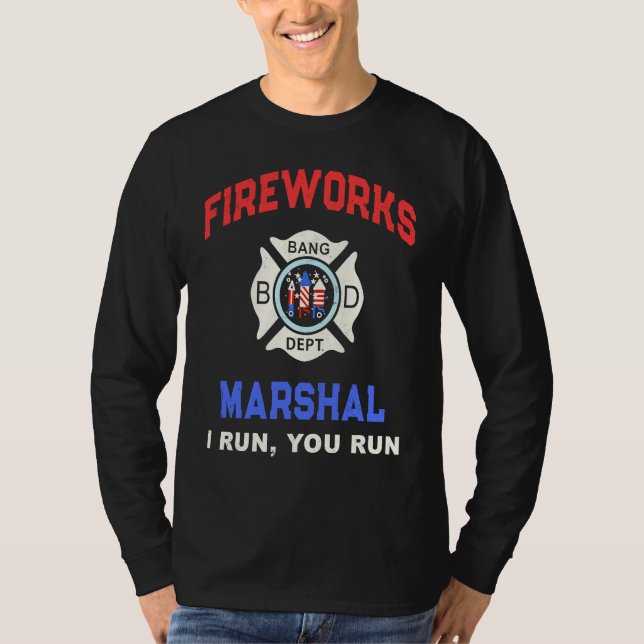 Camiseta FIREWORKS MARSHAL America Firefighter Pyro Technic (Anverso)