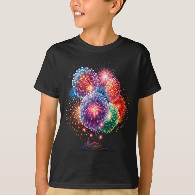 Camiseta Fireworks New Year's Eve Party Long Sleeve  (Anverso)