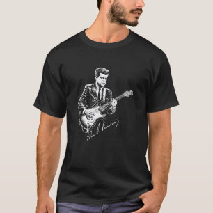 Camiseta Firma de John F. Kennedy tocando guitarra eléctric