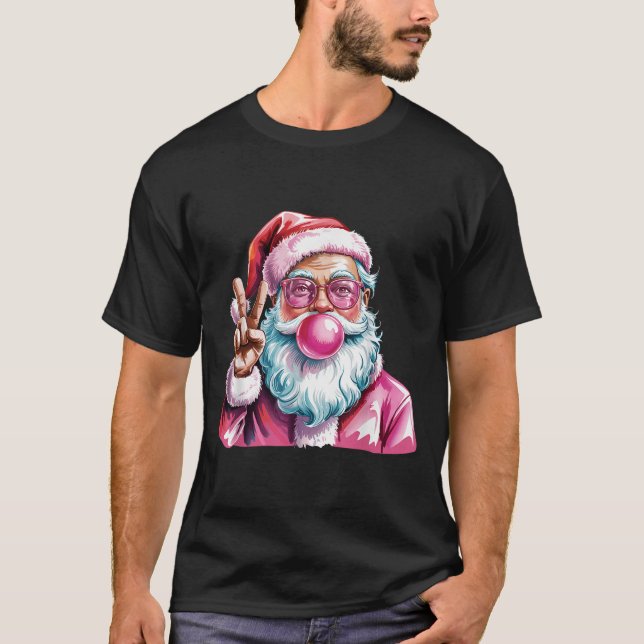Camiseta Firma de paz navidades le dan la mano a Santa Clau (Anverso)