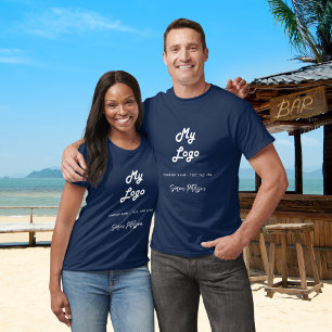 Camiseta Firma del logotipo de la Marina en blanco