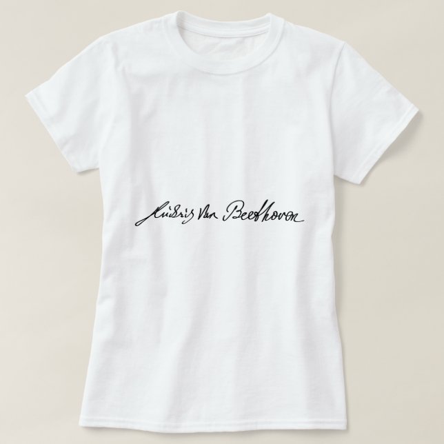 Camiseta Firma del músico Ludwig van Beethoven (Diseño del anverso)