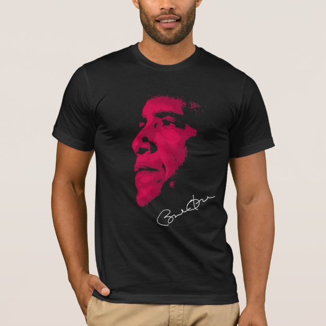 Camiseta Firma del rojo de Barack Obama (Anverso)