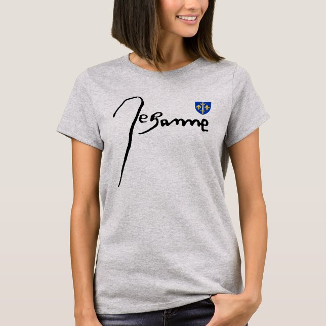 Camiseta Firma/ escudo de armas de Jeanne d'Arc (Anverso)