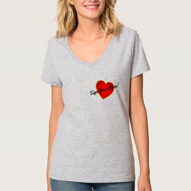 Camiseta Firma mi corazón con tu nombre (Anverso)