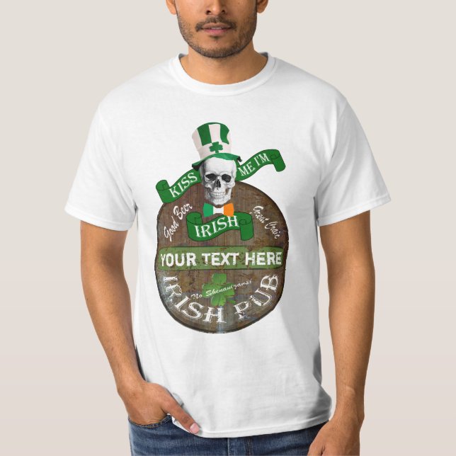 Camiseta Firma personalizada de pub irlandés St Pats (Anverso)