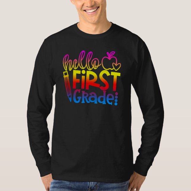 Camiseta First 1st Grade Teacher Kid First Day Back To Scho (Anverso)
