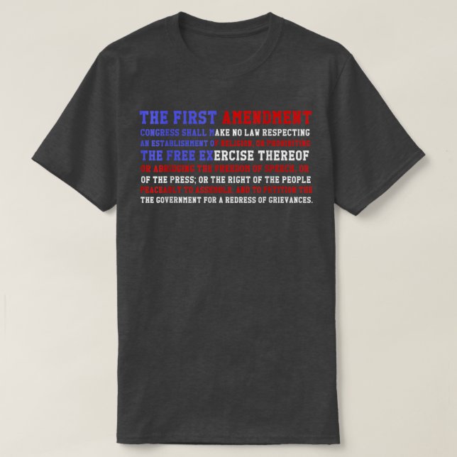Camiseta First Amendment American Pride USA Flag  (Diseño del anverso)