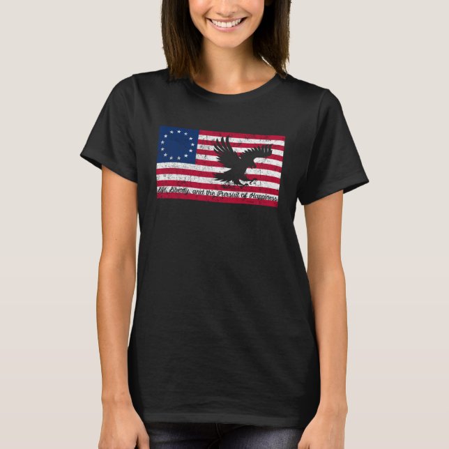 Camiseta First American Betsy Ross Bald Eagle Flag Patrioti (Anverso)