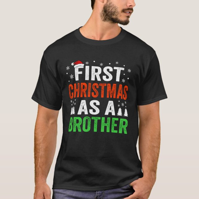 Camiseta First Christmas As A Brother 1st Christmas Newborn (Anverso)