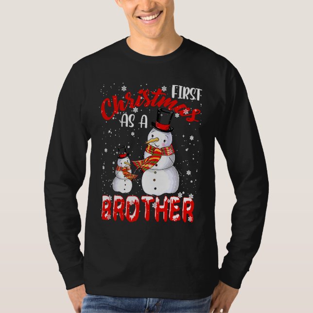 Camiseta First Christmas As A Brother 2021 Pregnancy Announ (Anverso)