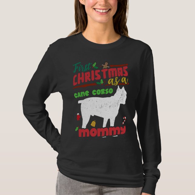 Camiseta First Christmas as a Cane Corso dog mommy (Anverso)