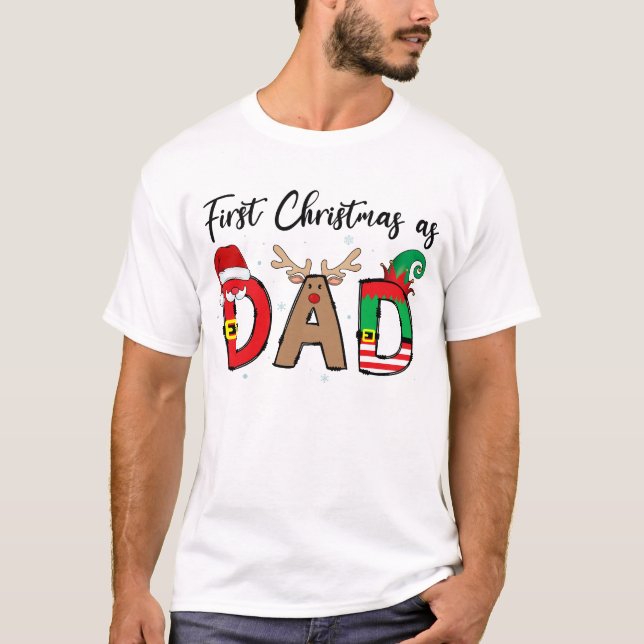 Camiseta First Christmas As A Dad Family Matching xmas (Anverso)
