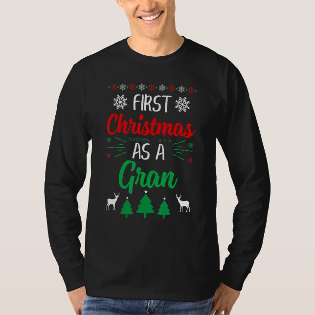 Camiseta First Christmas As A Gran   Xmas First Time Grandm (Anverso)