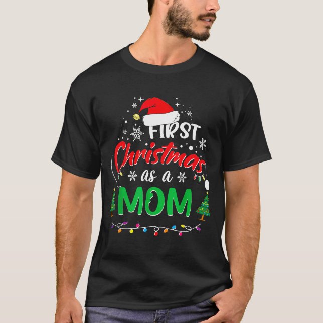 Camiseta First Christmas As A Mom 1st Christmas Matching Fa (Anverso)