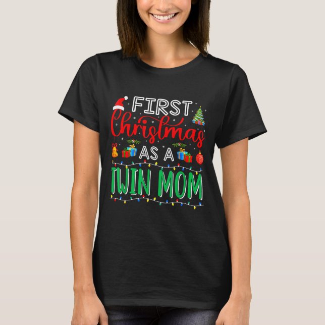 Camiseta First Christmas As Twin Mom Family Matching New Tw (Anverso)