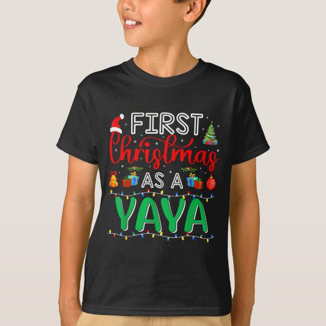 Camiseta First Christmas As Yaya Family Matching New Yaya  (Anverso)