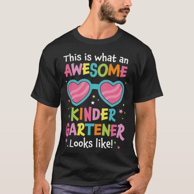 Camiseta First Day Kindergarten Back to School Awesome Kind (Anverso)