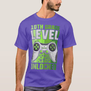 Camiseta First Day Of 10th Grade Level Unlocked Boy Video