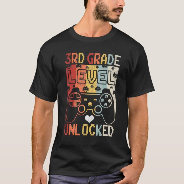 Camiseta First Day of 3rd Grade Level Unlocked Back To Scho (Anverso)
