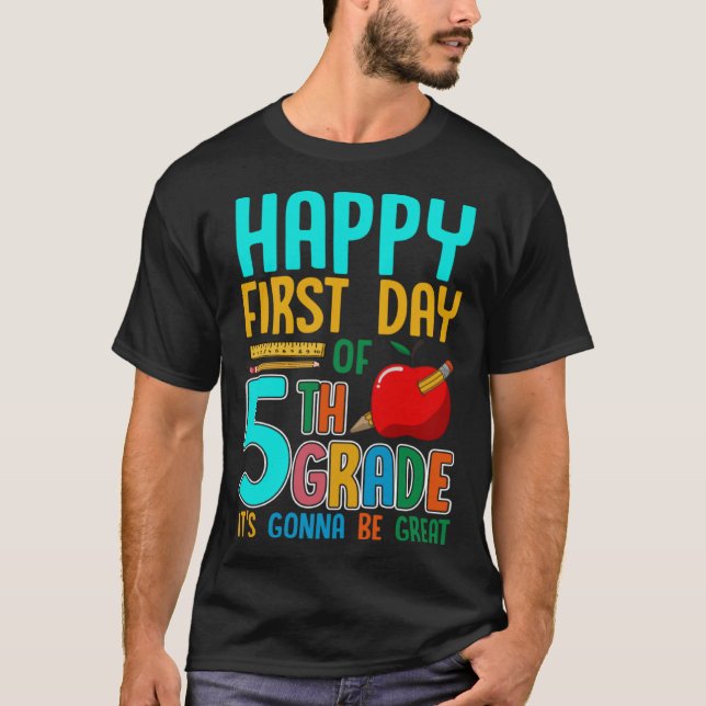Camiseta First Day Of 5th Grade Back To School Teacher Kids (Anverso)