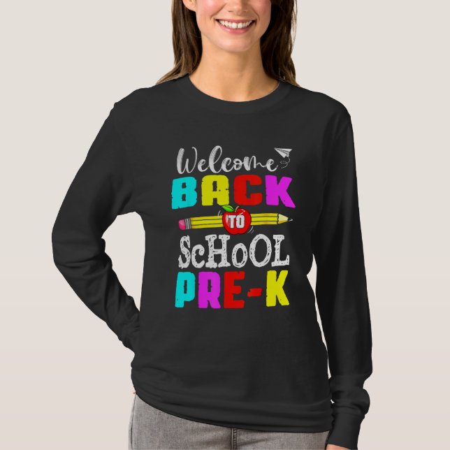 Camiseta First Day Of Back To School Pre K Student Teacher  (Anverso)