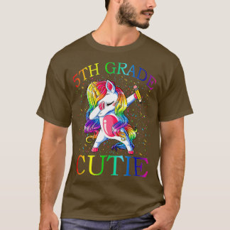 Camiseta First Day of School 5th Grade Cutie Unicorn