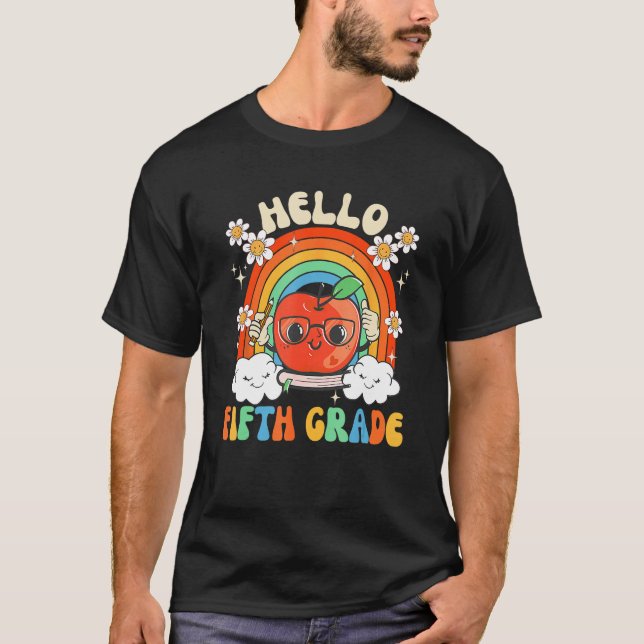 Camiseta First Day Of School Hello Fifth Grade Teacher Rain (Anverso)